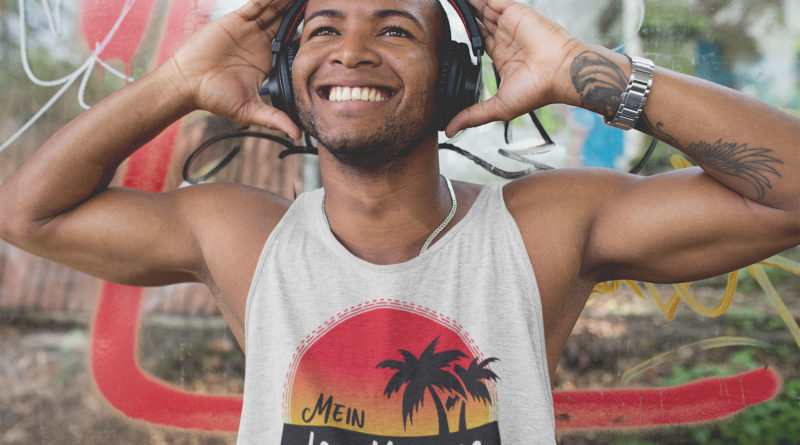 black man listening to music